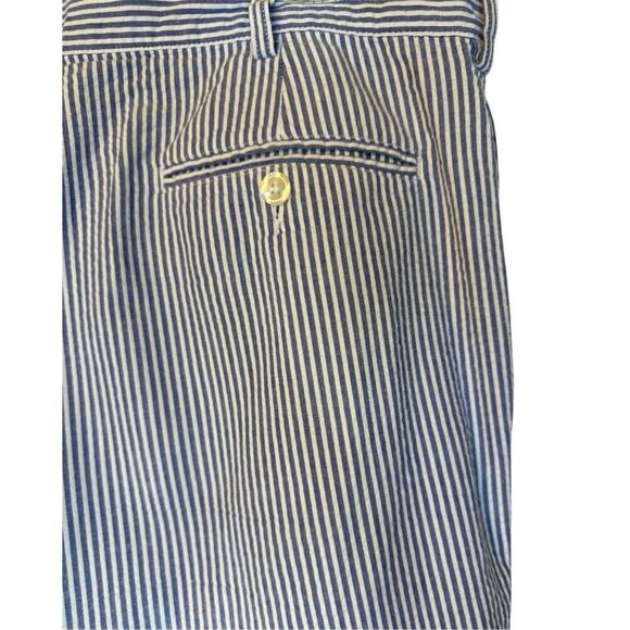 Jos. A. Bank  Stay Cool Men’s Seersucker Shorts Sz. 36 Blue/White Stripe Pleated - Picture 4 of 7